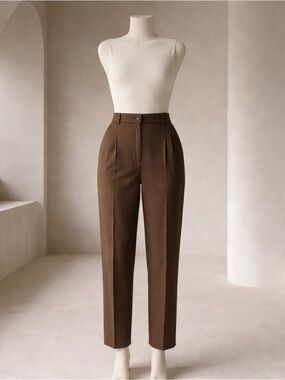 Vintage Lauren Ralph Lauren Women Classic Stretch Dark Brown Chino Pants Size 10